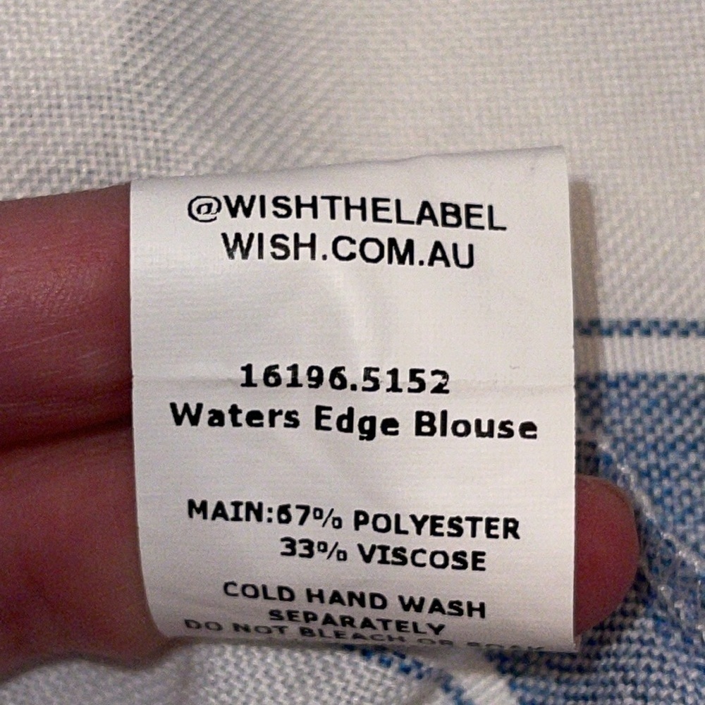 WISH Blue Striped Tie Waist Blouse Sz. MD - Picture 10 of 10